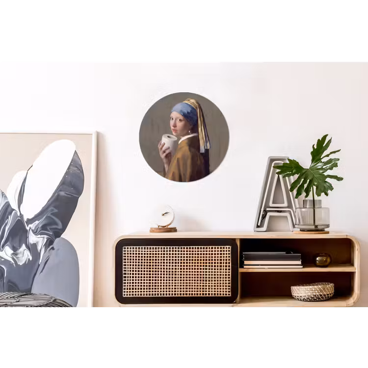 Klassiek - Humor - Kleurrijk Wandcirkel aluminium klein -kantoor