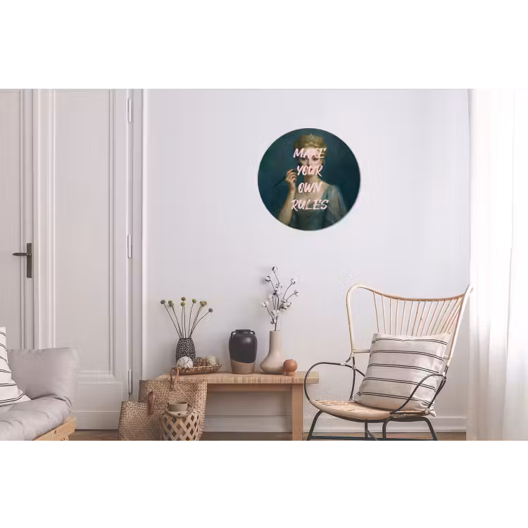 Klassiek - Sierlijk - Roze Wandcirkel aluminium klein -woonkamer