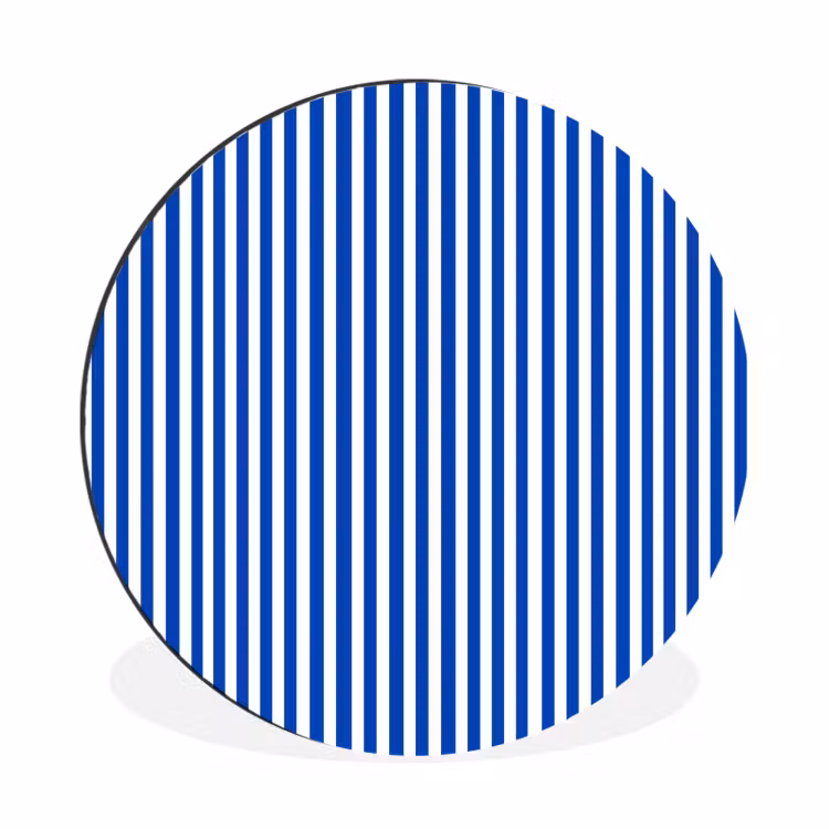 Klassiek - Strepen - Blauw Wandcirkel aluminium klein 190 -3d