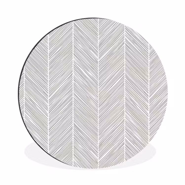 Klassiek - Visgraat - Grijs Wandcirkel aluminium klein 190 -3d