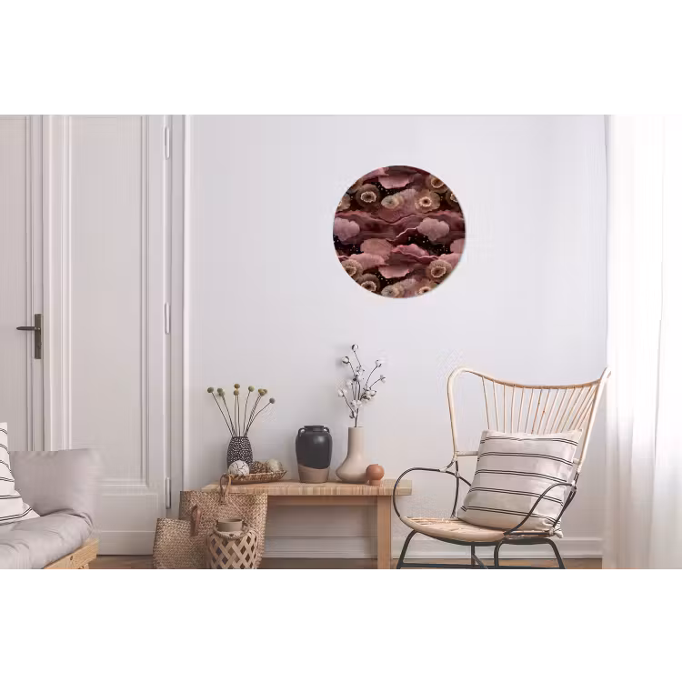 Koraal - Organisch - Roze Wandcirkel aluminium klein 190 -woonkamer