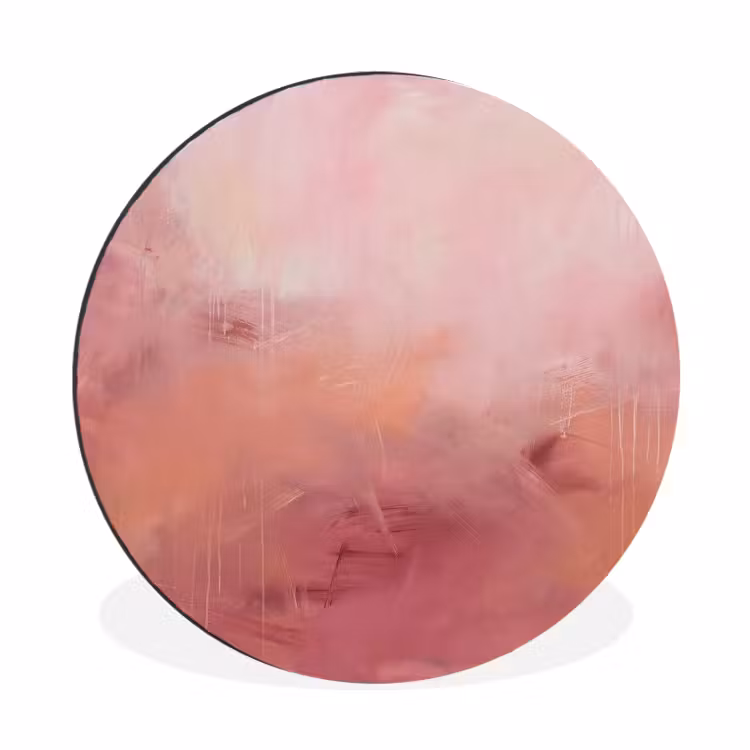 Kunst - Vloeiend - Pastel - Abstract Wandcirkel aluminium klein -3d