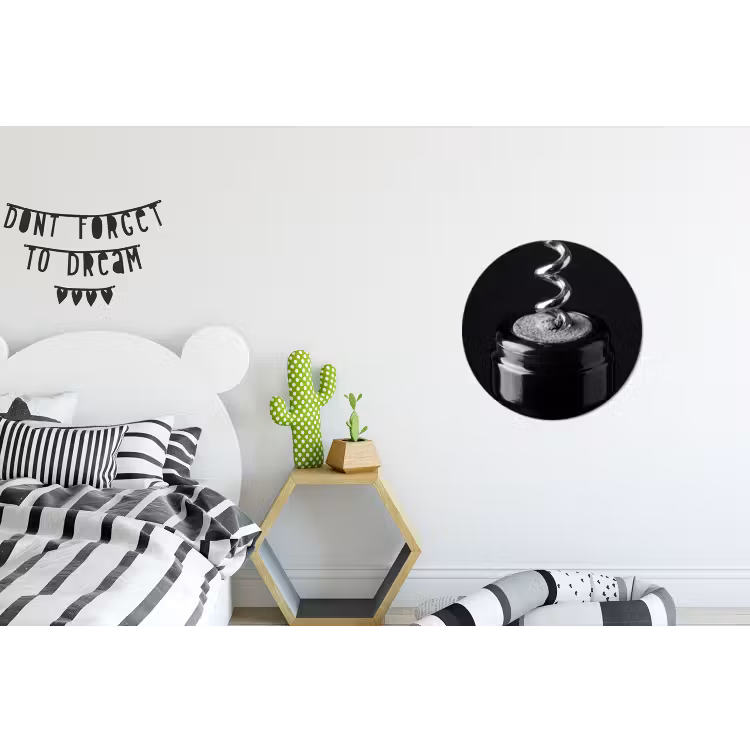 Kurkentrekker - Wijn - Zwart - Wit Wandcirkel aluminium klein -kinderkamer
