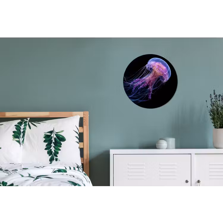 Kwal - Doorzichtig - Roze - Tentakels Wandcirkel aluminium klein -slaapkamer