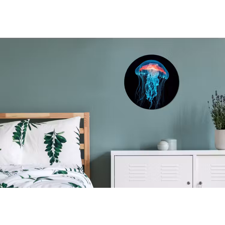 Kwal - Tentakels - Blauw - Licht Wandcirkel aluminium klein -slaapkamer