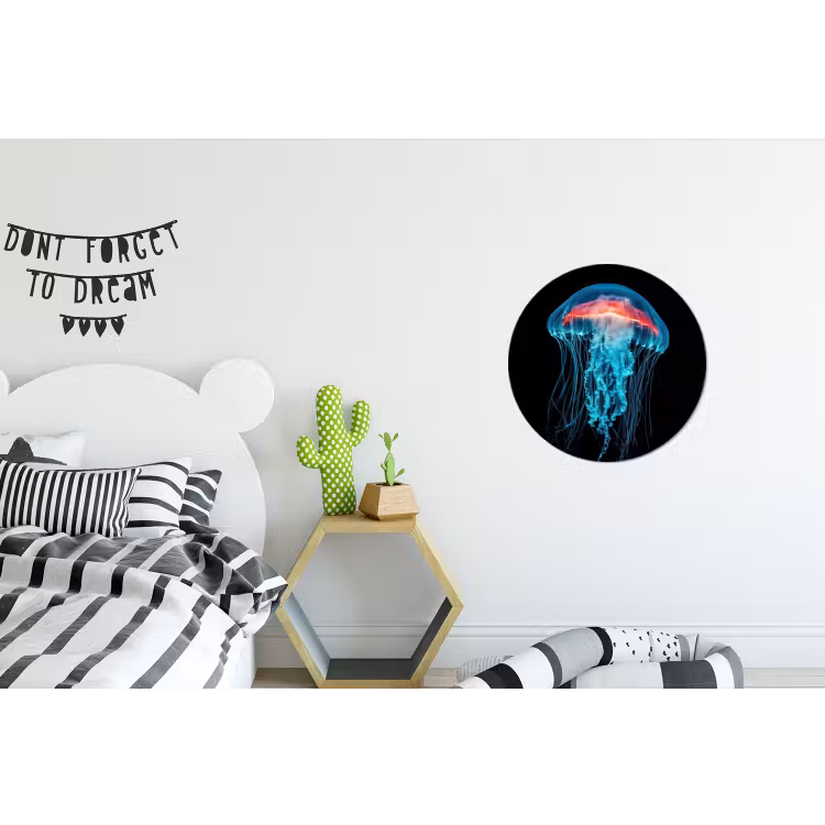 Kwal - Tentakels - Blauw - Licht Wandcirkel aluminium klein -kinderkamer