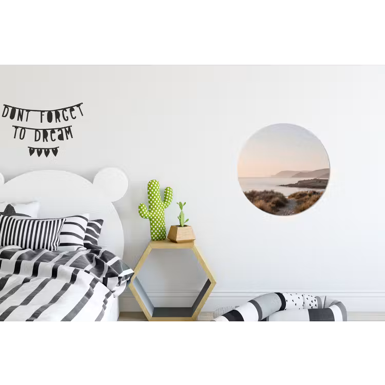 Landschap - Kust - Duinen Wandcirkel aluminium klein -kinderkamer