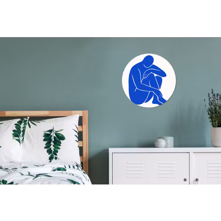 Lichaam - Abstract - Blauw Wandcirkel aluminium klein -slaapkamer