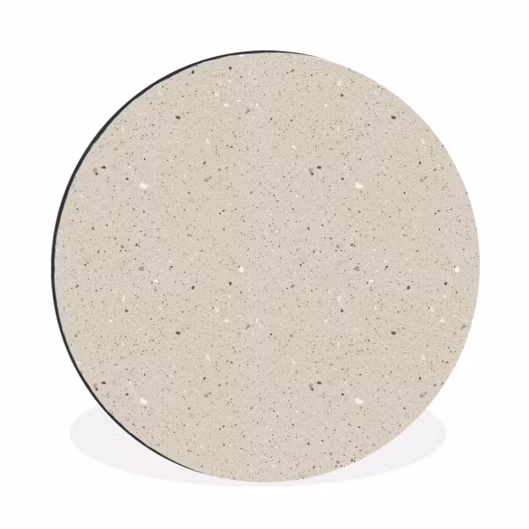 Lichtbeige - Terrazzo - Grijs Wandcirkel aluminium klein 190 -3d