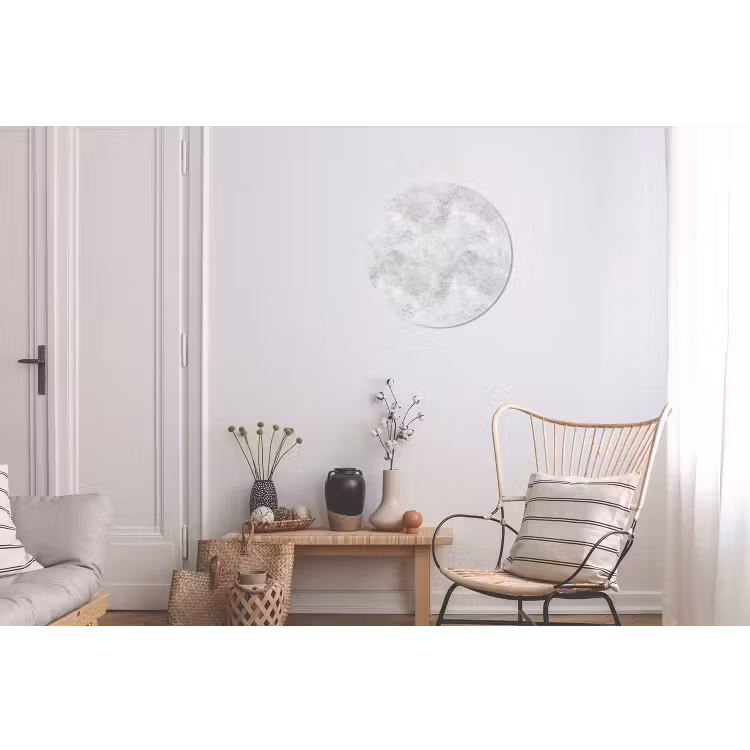 Lichtgrijs - Ruw - Subtiel Wandcirkel aluminium klein 190 -woonkamer