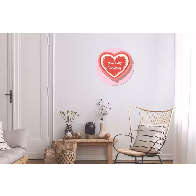Liefde - Hart - Valentijn Wandcirkel aluminium klein -woonkamer
