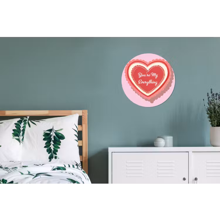 Liefde - Hart - Valentijn Wandcirkel aluminium klein -slaapkamer