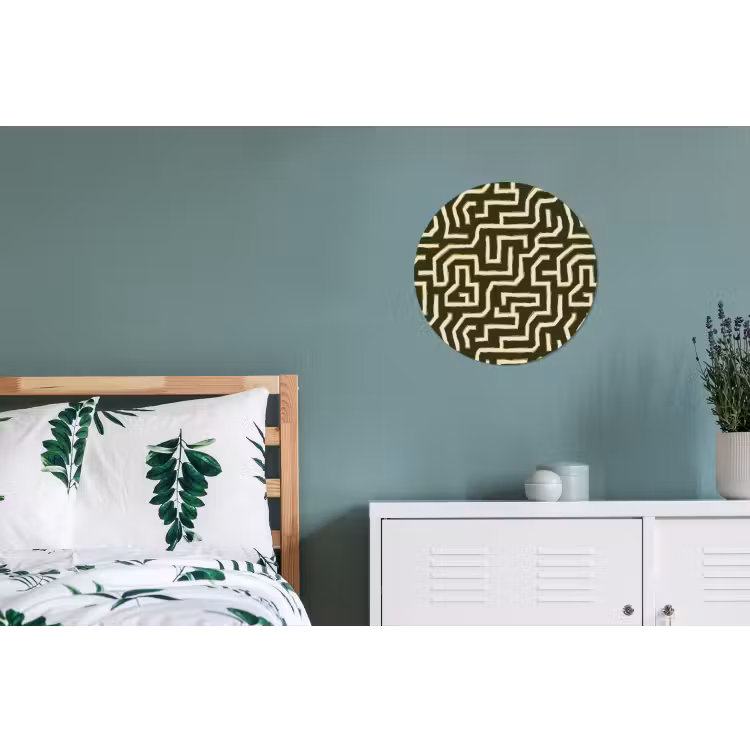Lijnen - Abstract - Groen Wandcirkel aluminium klein 190 -slaapkamer