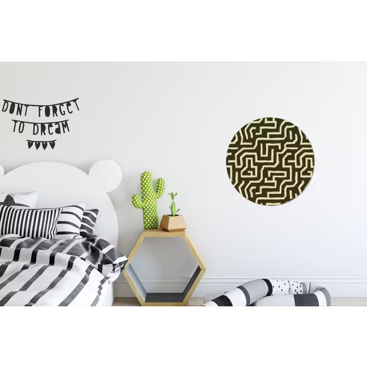 Lijnen - Abstract - Groen Wandcirkel aluminium klein 190 -kinderkamer