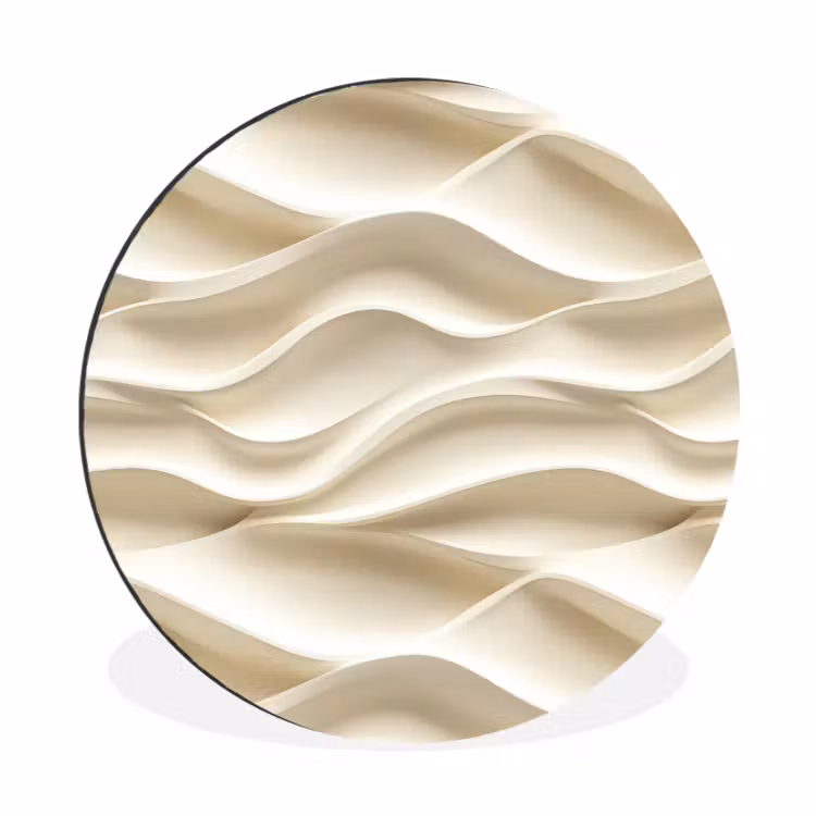 Lijnen - Golvend - Crème Wandcirkel aluminium klein 190 -3d