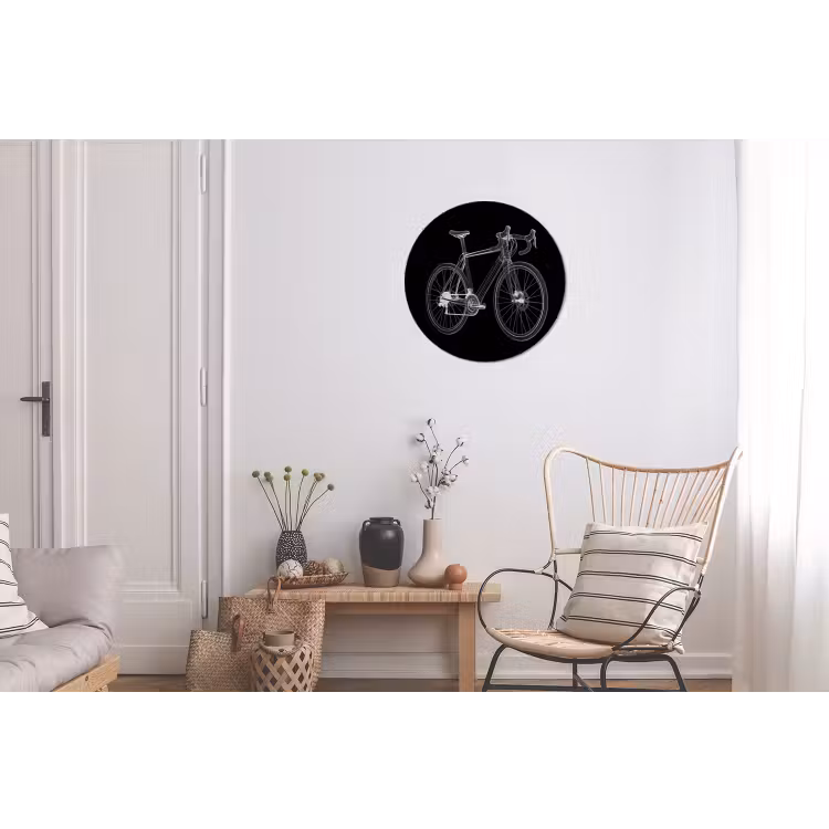 Lijnen - Illustratie - Wit Wandcirkel aluminium klein -woonkamer