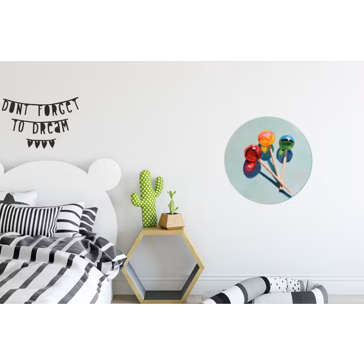 Lollys - Schaduw - Drie - Blauw Wandcirkel aluminium klein -kinderkamer