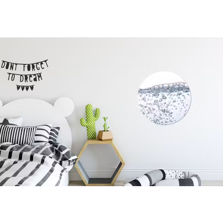 Luchtbellen - Water - Dynamisch Wandcirkel aluminium klein -kinderkamer