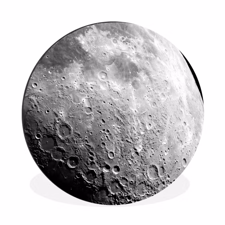 Muurcirkel aluminium - Maan - Kraters - Ruimte - Maan - Kraters - Ruimte Wandcirkel aluminium klein