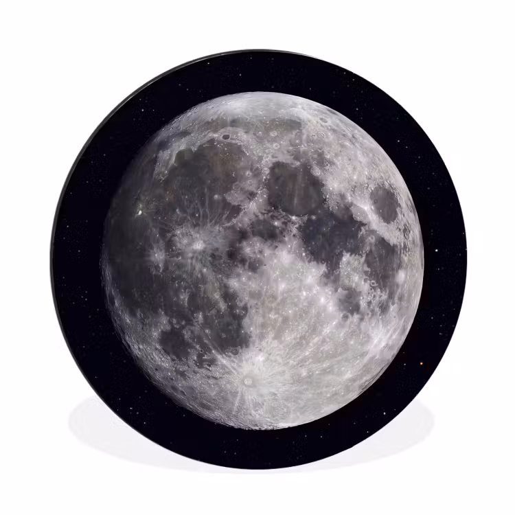 Muurcirkel aluminium - Maan - Sterren - Ruimte - Maan - Sterren - Ruimte Wandcirkel aluminium klein