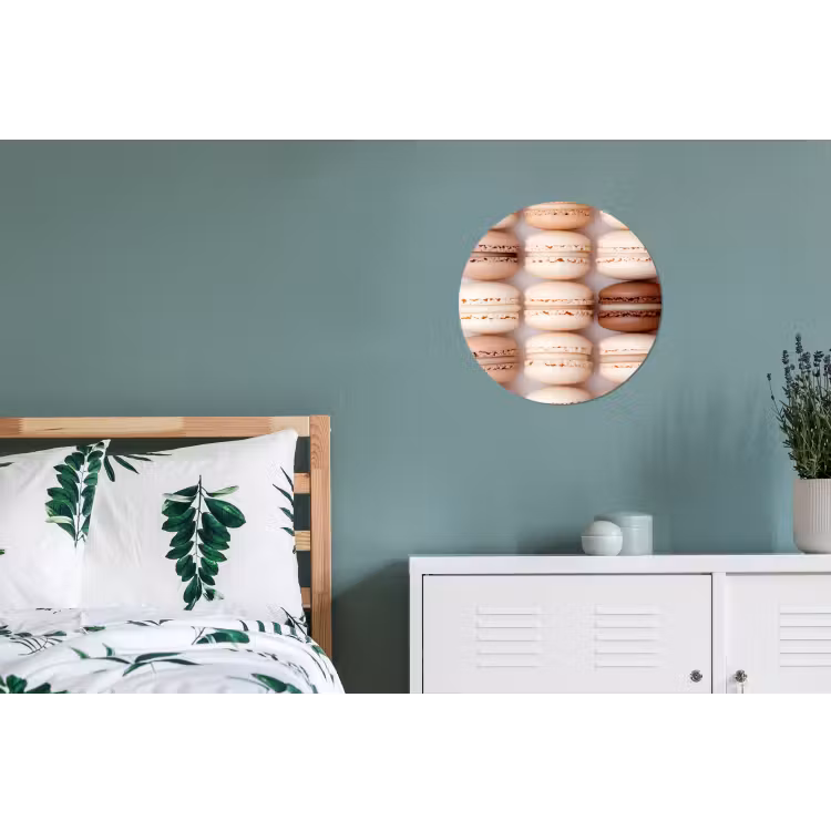 Macarons - Beige - Bruin Wandcirkel aluminium klein -slaapkamer
