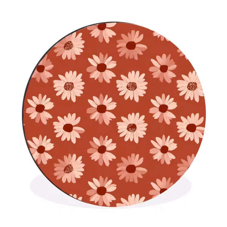 Madelief - Retro - Terracotta Wandcirkel aluminium klein 190 -3d
