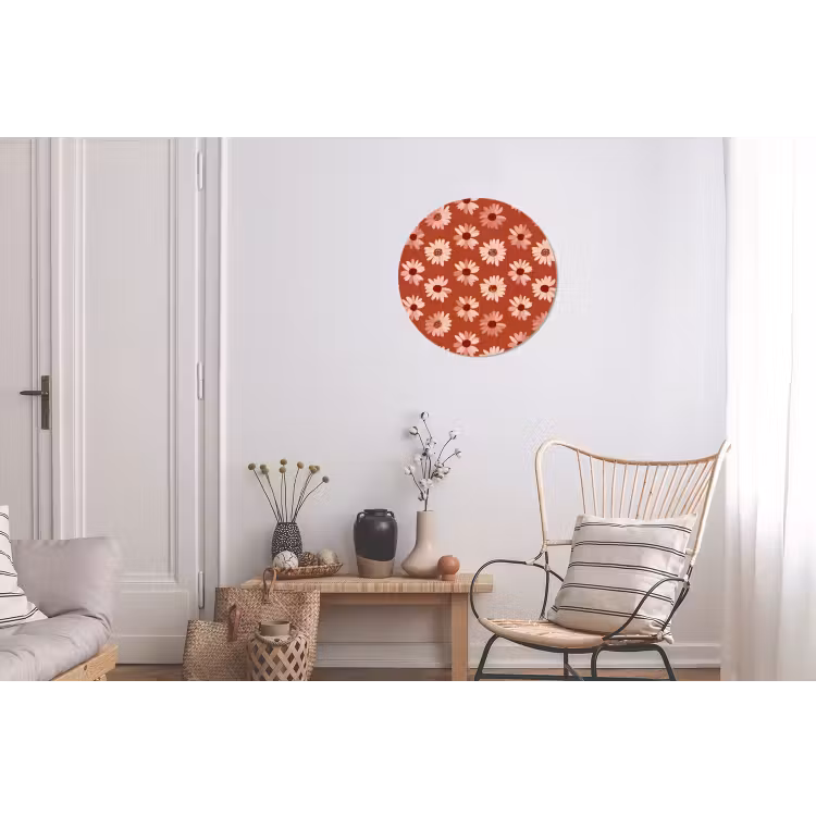 Madelief - Retro - Terracotta Wandcirkel aluminium klein 190 -woonkamer