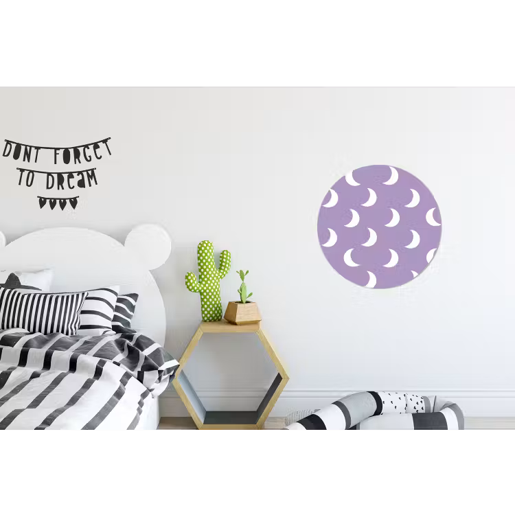 Manen - Patroon - Paars Wandcirkel aluminium klein 190 -kinderkamer
