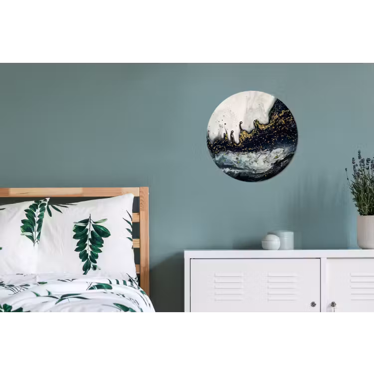 Marmer - Abstract - Goud - Luxe Wandcirkel aluminium klein -slaapkamer