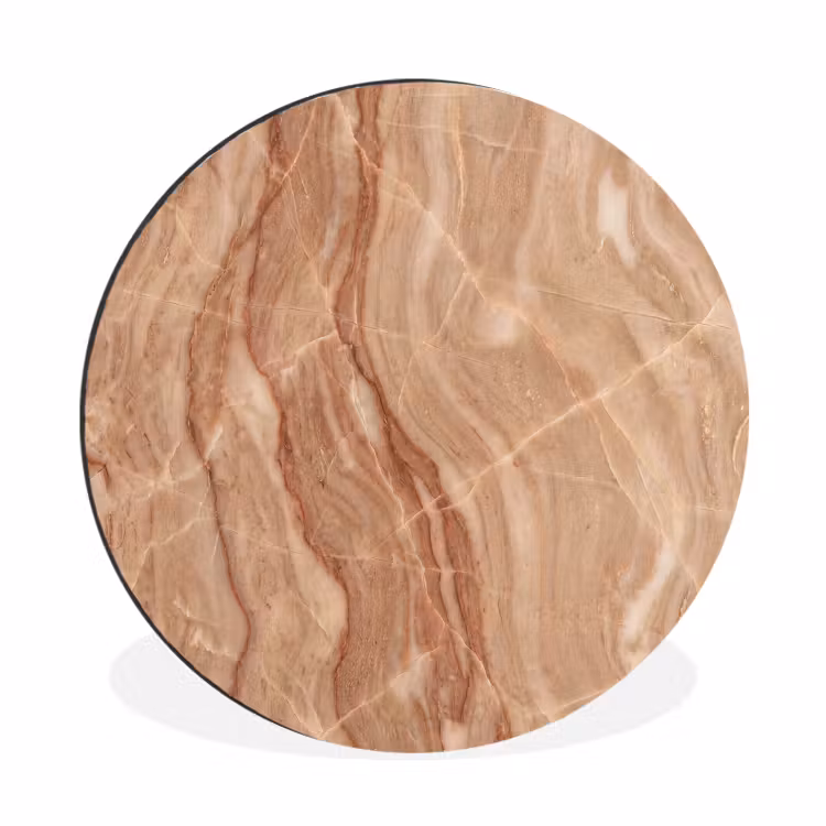 Marmer - Ader - Natuur - Abstract - Beige Wandcirkel aluminium klein -3d