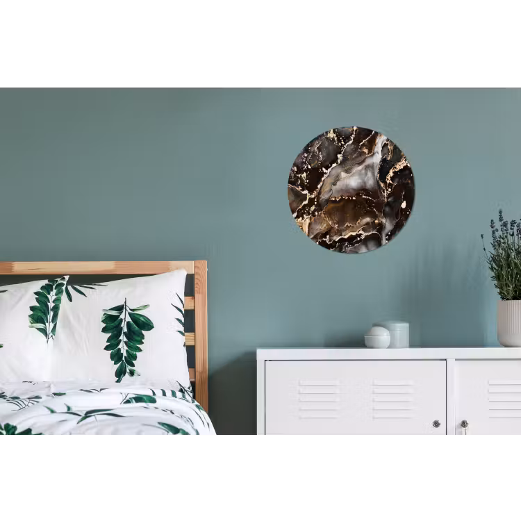 Marmer - Goud - Glitter - Luxe Wandcirkel aluminium klein -slaapkamer