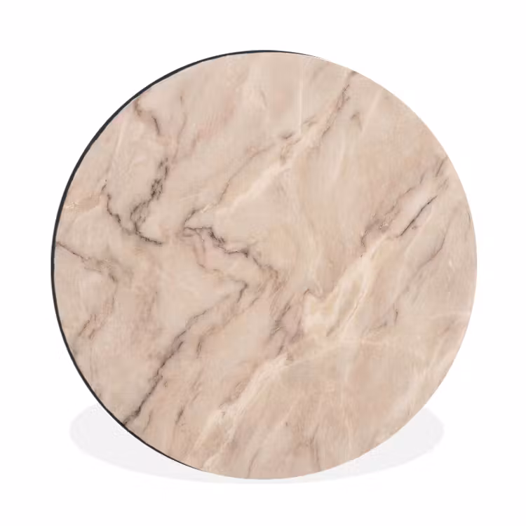 Marmer - Patroon - Abstract - Modern - Beige Wandcirkel aluminium klein -3d