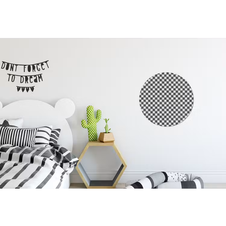 Marmer - Patroon - Grijs Wandcirkel aluminium klein 190 -kinderkamer