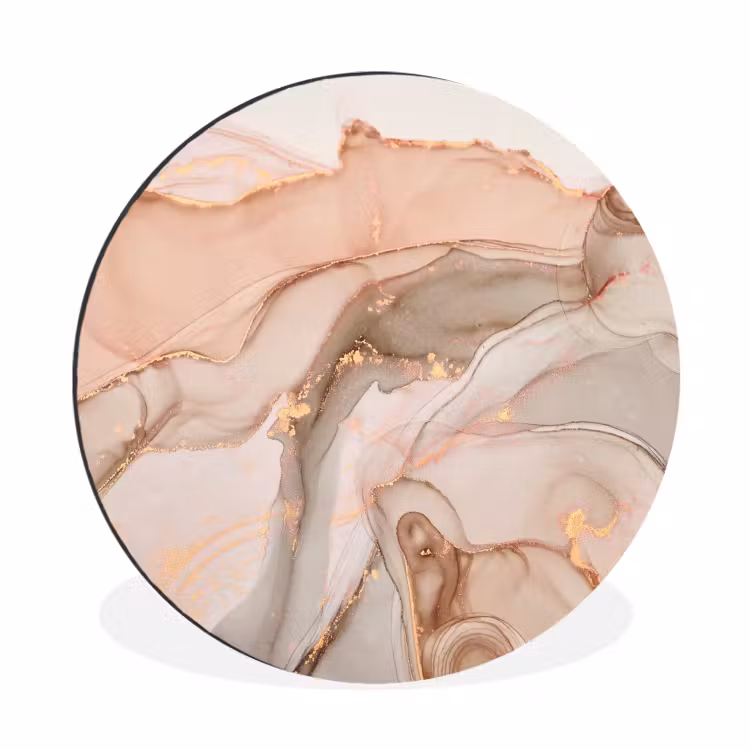 Marmer - Roze - Rosé Wandcirkel aluminium klein -3d