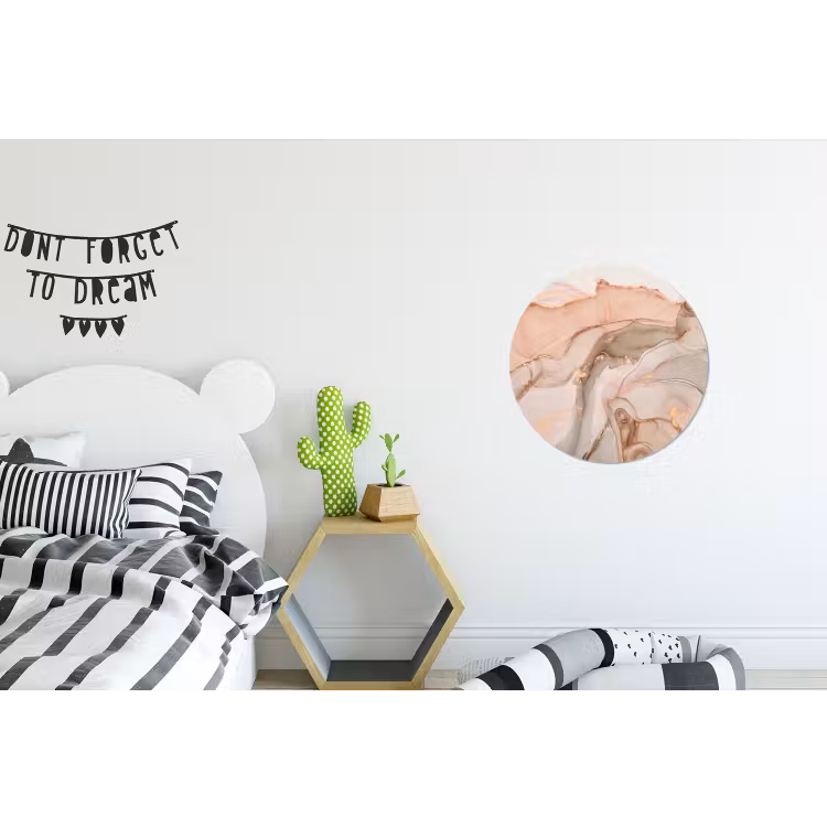 Marmer - Roze - Rosé Wandcirkel aluminium klein -kinderkamer