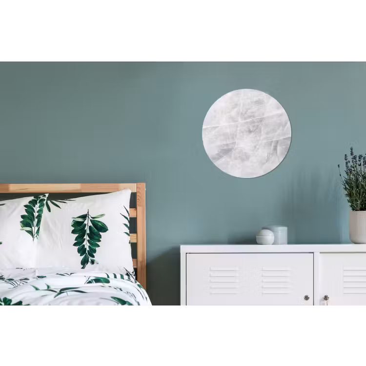 Marmer - Steen - Wit - Luxe - Marmerlook Wandcirkel aluminium klein -slaapkamer