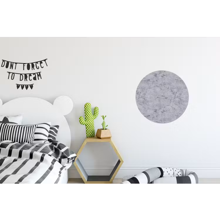 Marmerplaat - Patroon - Grijs Wandcirkel aluminium klein 190 -kinderkamer