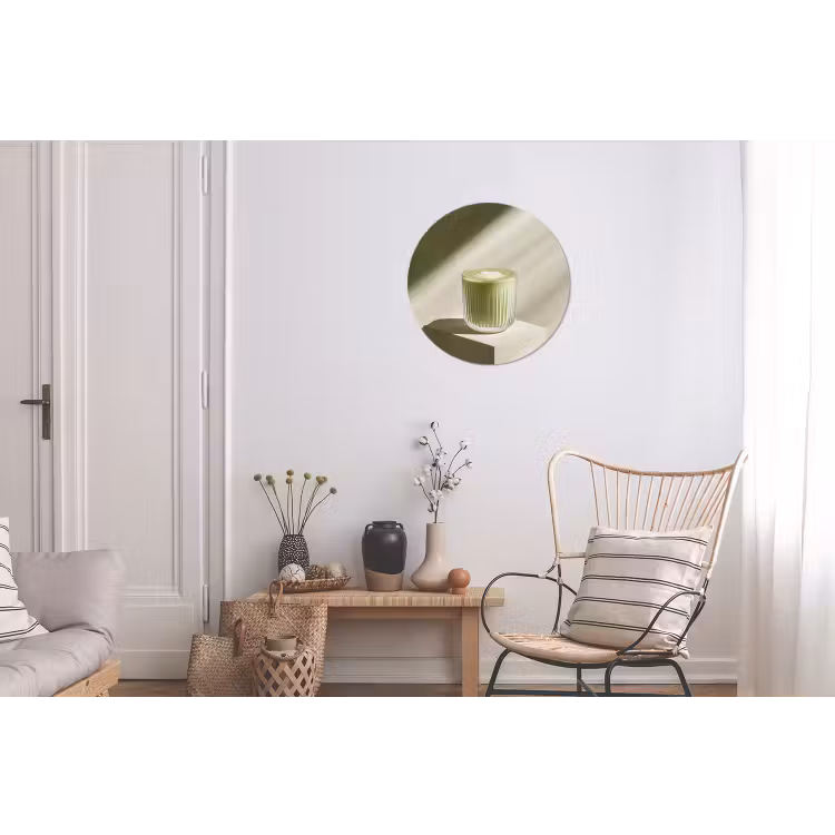 Matcha - Glas - Groen - Minimalistisch Wandcirkel aluminium klein -woonkamer
