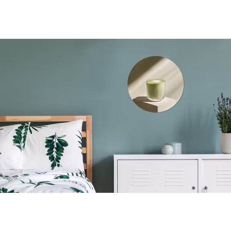 Matcha - Glas - Groen - Minimalistisch Wandcirkel aluminium klein -slaapkamer