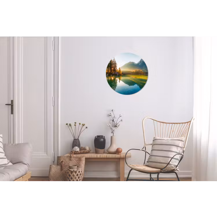 Meer - Bos - Bergen - Natuur Wandcirkel aluminium klein -woonkamer