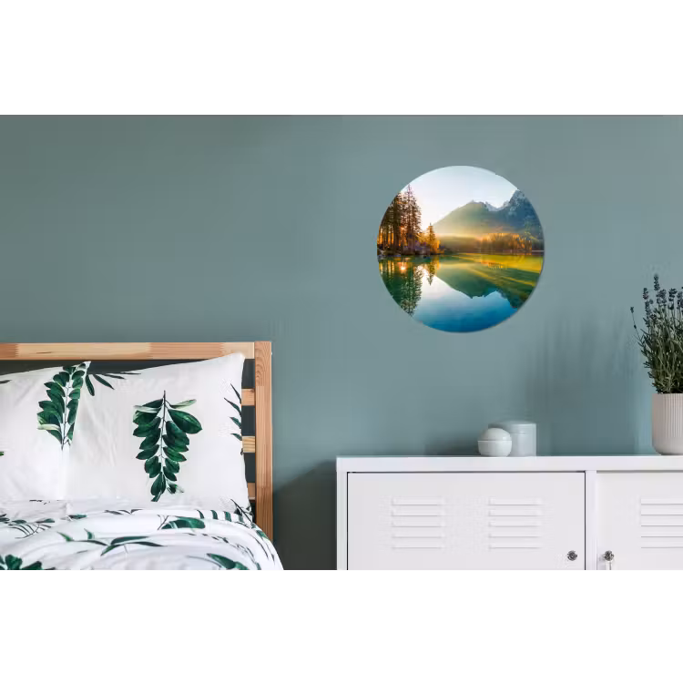 Meer - Bos - Bergen - Natuur Wandcirkel aluminium klein -slaapkamer