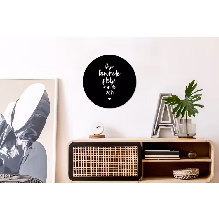 Mijn favoriete plekje is in de zon - Zomer - Tekst - Quotes Wandcirkel aluminium klein -kantoor