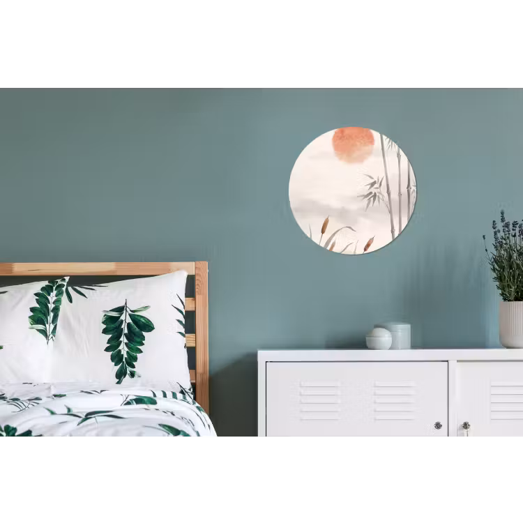 Minimalistisch - Bamboe - Groen Wandcirkel aluminium klein -slaapkamer