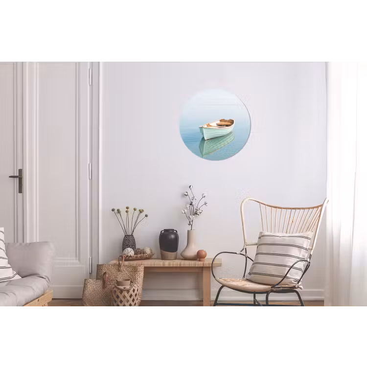 Minimalistisch - Boot - Zee Wandcirkel aluminium klein -woonkamer