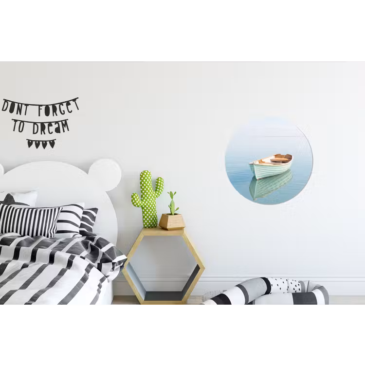 Minimalistisch - Boot - Zee Wandcirkel aluminium klein -kinderkamer