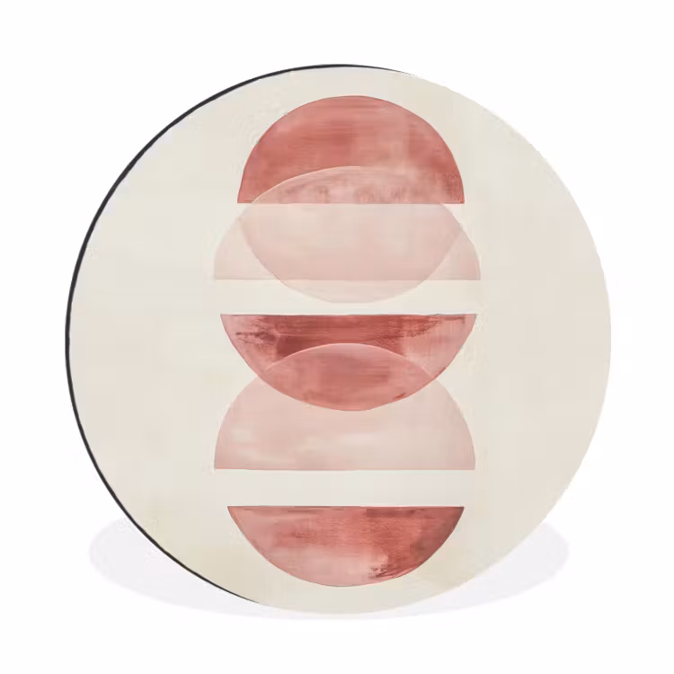 Minimalistisch - Cirkels - Roze Wandcirkel aluminium klein -3d
