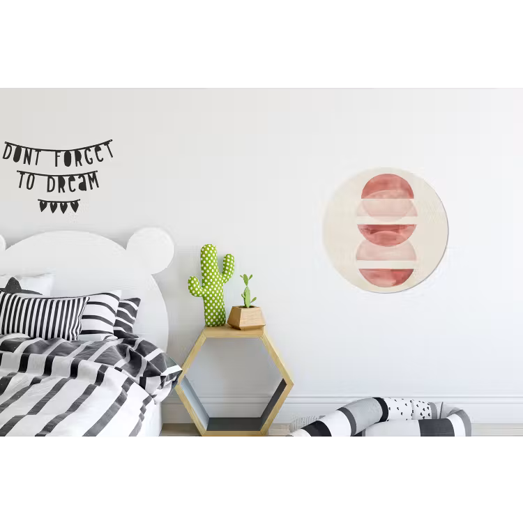 Minimalistisch - Cirkels - Roze Wandcirkel aluminium klein -kinderkamer