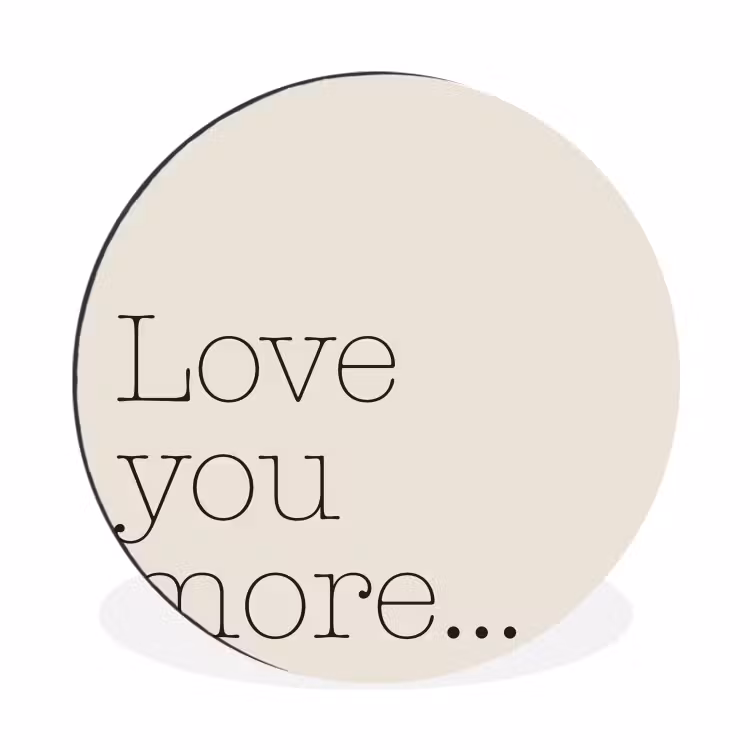 Minimalistisch - Love - Beige Wandcirkel aluminium klein -3d