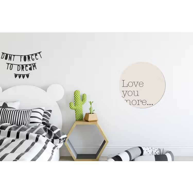 Minimalistisch - Love - Beige Wandcirkel aluminium klein -kinderkamer