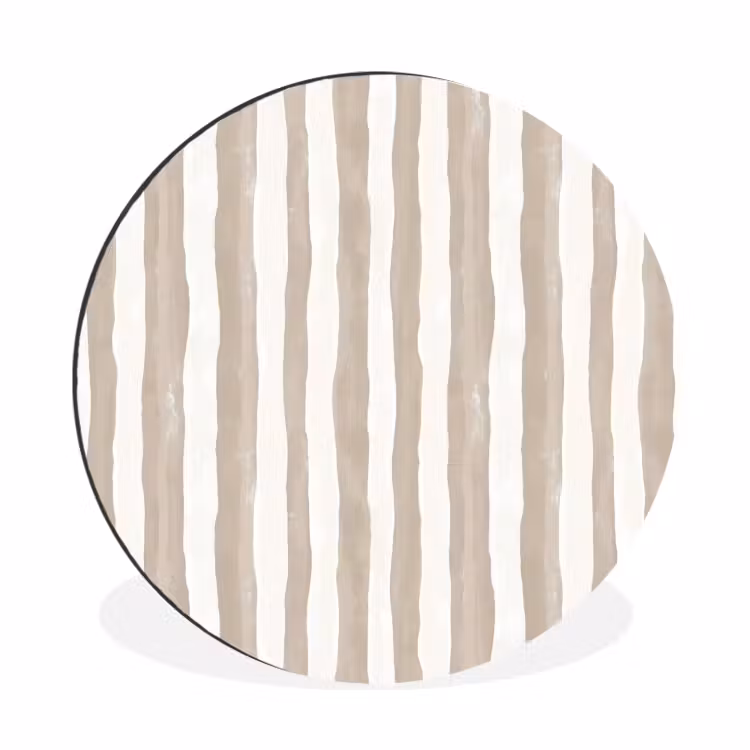 Minimalistisch - Strepen - Beige Wandcirkel aluminium klein 190 -3d